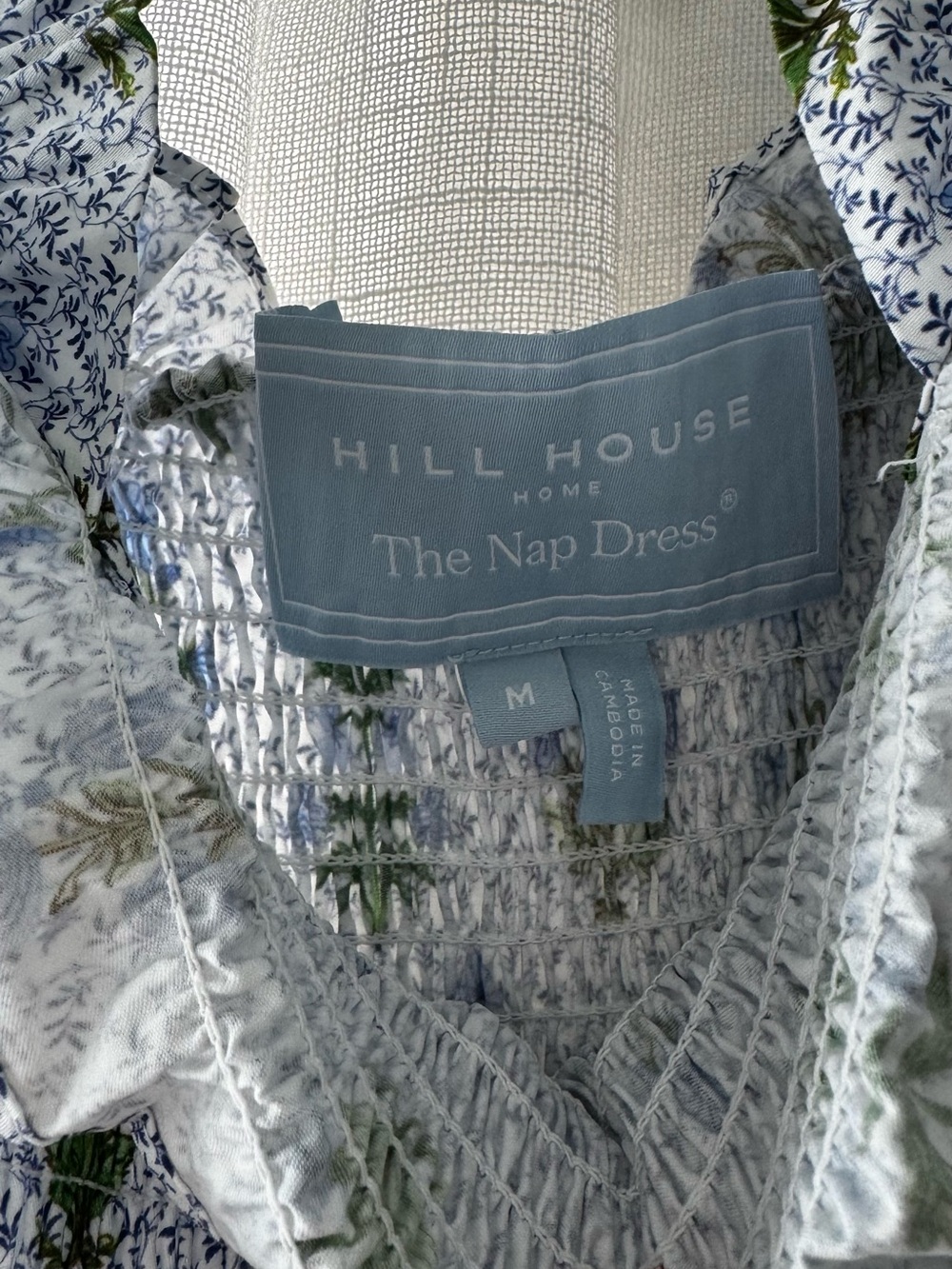 Hill House Mini Charlotte Nap Dress in Blue Floral, M NWOT - Picture 3 of 5